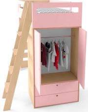 Ліжко двоярусне IndigoWood Smart Cube pink